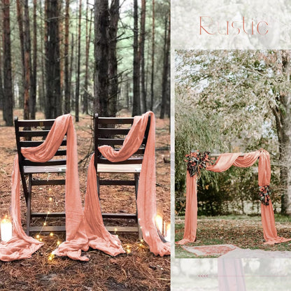 10 Pack Coral Table Runner 10Ft Cheesecloth Table Runner Boho Gauze Cheese Cloth Table Runners Romantic Long Sheer Fabric Table Runners for Wedding Party Bridal Shower