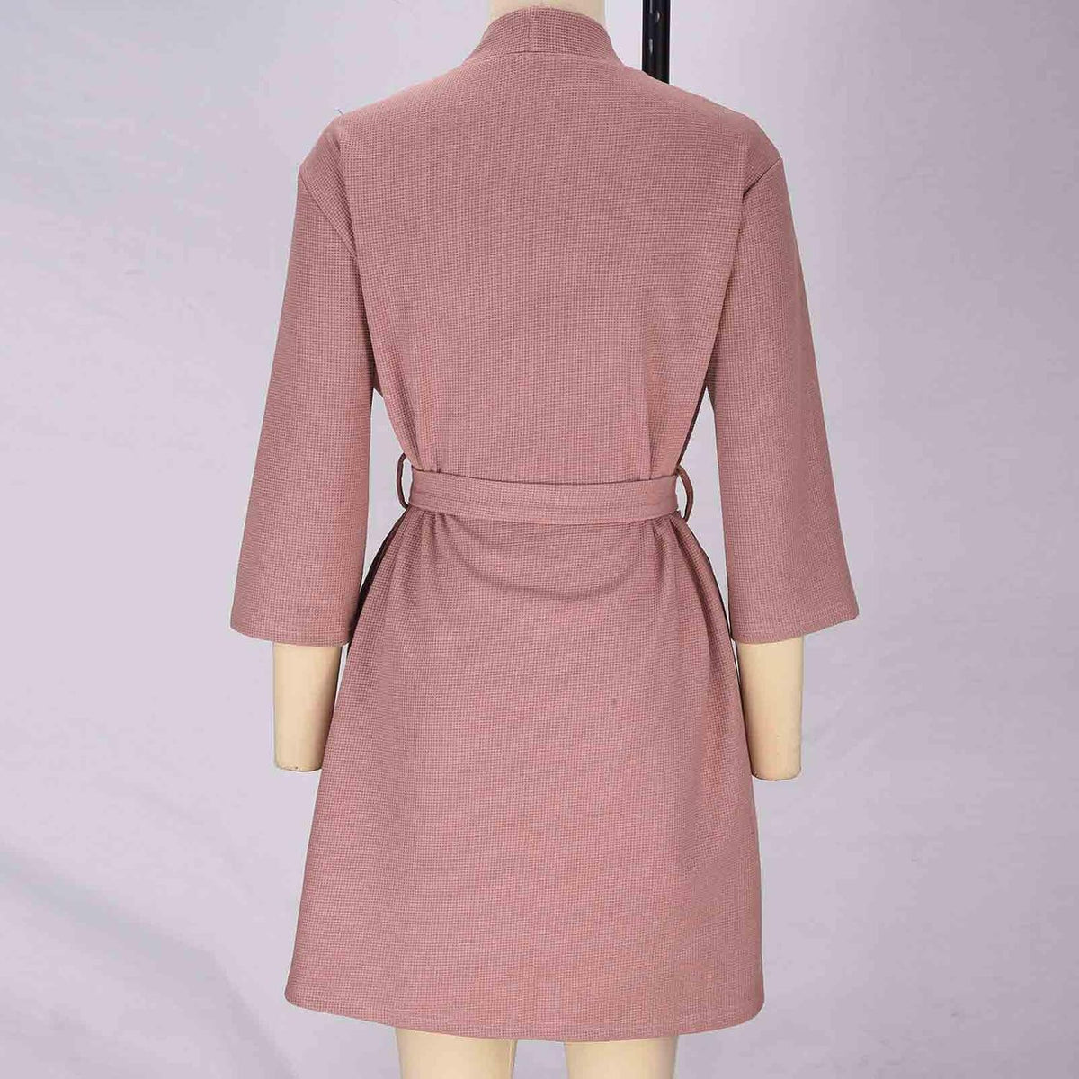 Terry Cloth Robe Women Lightweight Waffle Knit Bathrobe Soft Short Sleepwear Casual Knee Length Loungewear
