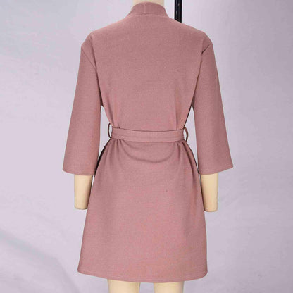 Terry Cloth Robe Women Lightweight Waffle Knit Bathrobe Soft Short Sleepwear Casual Knee Length Loungewear
