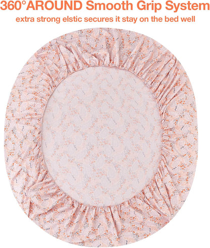 Pink Paisley Floral Printed Queen Sheet Set Extra Deep Pocket