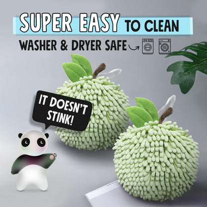 Fuzzy Ball Hand Towels (Set of 2) - Dry Your Hands Instantly and conveniently with This Creative Hand Towel Fruit Themed Decorative Towels for Bathroom (Pack of 2, Pink Peach)