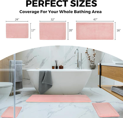 Light Pink Bathroom Runner Rugs Long Narrow Bath Mat Skinny Thin Bathmat
