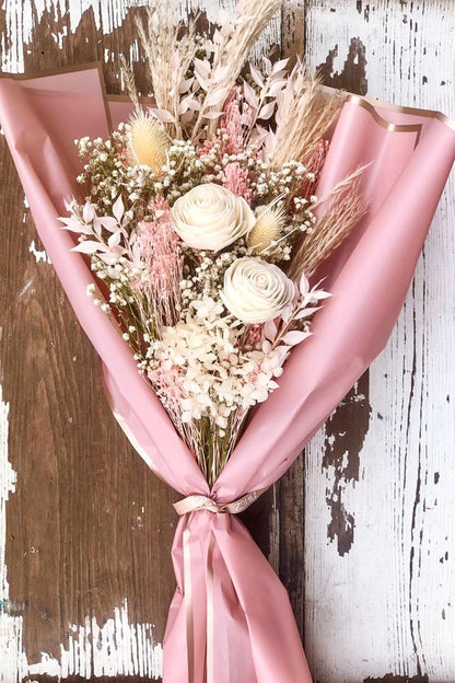 20 Sheets Flower Wrapping Paper - 22.4 x 22.4 inch Gold Trim Pink Water-Resistant Floral Bouquet Wrapping Paper, Florist Supplies Packaging Paper for Wedding Birthday Gift DIY