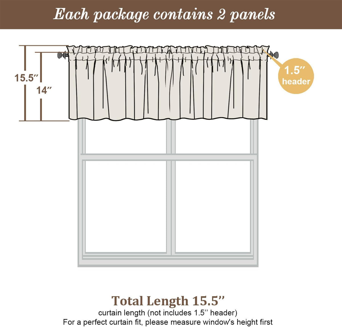 Sheer Valances for Windows, Small Window Curtains for Living Room Bathroom Laundry Basement, Modern Dual Rod Pocket Voile Valance Curtain, 42W x 14L inches, 2 Pcs, Blush Pink