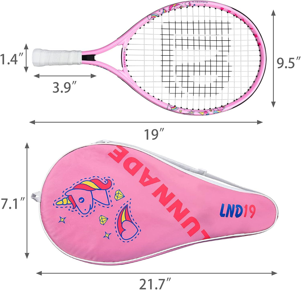 Tennis Racket for Kids Junior, 19/21/23/25 Inch Youth Tennis Racquet with Cover, Suitable for Beginner Boys and Girls Age 3-12