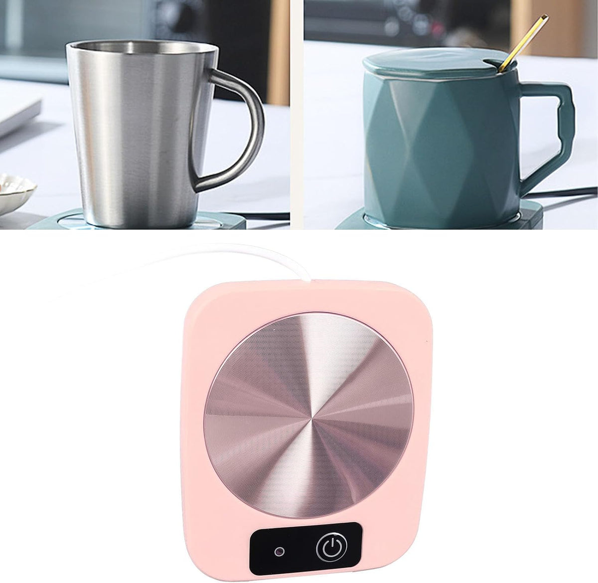 Smart Coffee Warmer, USB Powered Portable Mug Warmer Auto On Off Gravity Induction Mug Warmer for Heating Coffee Beverage Milk Tea (#1), Pink, Gavigainhxngbg972y-11