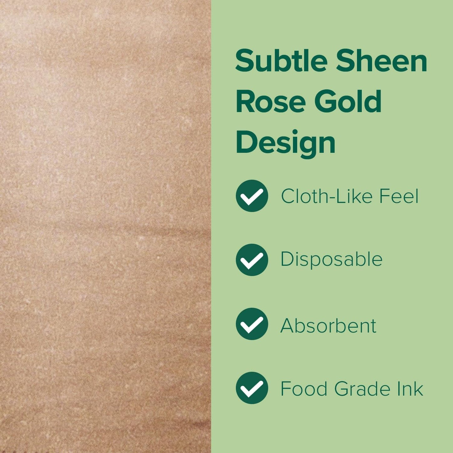 SimuLinen Rose Gold Disposable Paper Napkins, 3-Ply, 13in x 13in - 30 Pack - Simplicity Collection, Perfect for Birthday or Dessert Parties