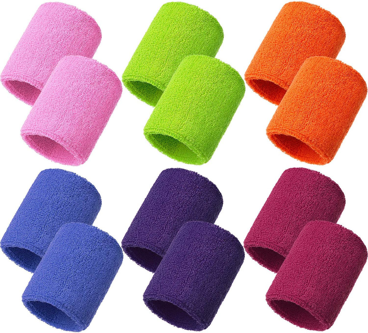 12 Pcs Sweatbands Wristband Sweat Wrist Band Competitions Absorbent Sweatbands for Men Women Sports Running