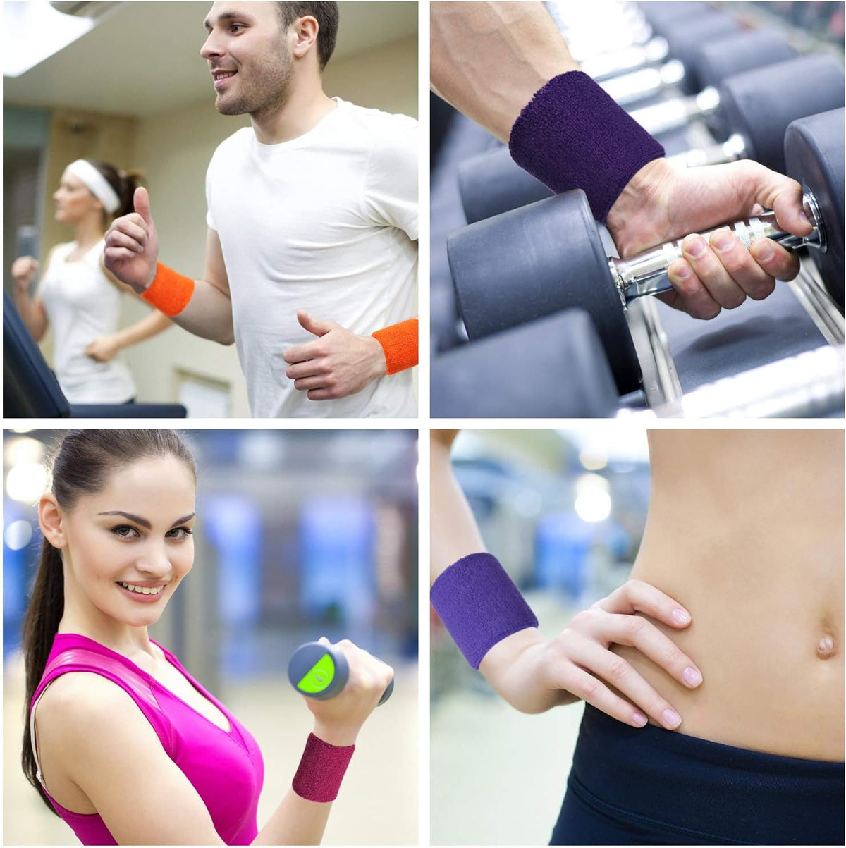 12 Pcs Sweatbands Wristband Sweat Wrist Band Competitions Absorbent Sweatbands for Men Women Sports Running