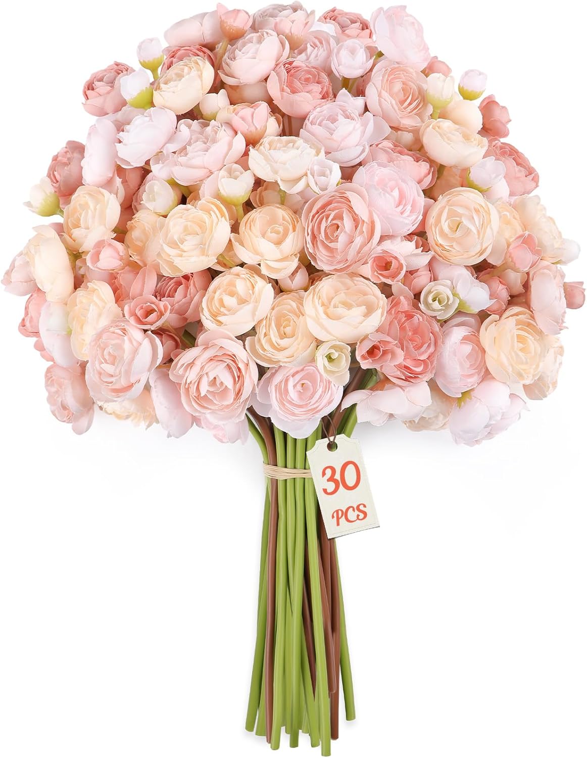 30Pcs Ranunculus Artificial Flowers Faux Silk Mini Flowers Indoor