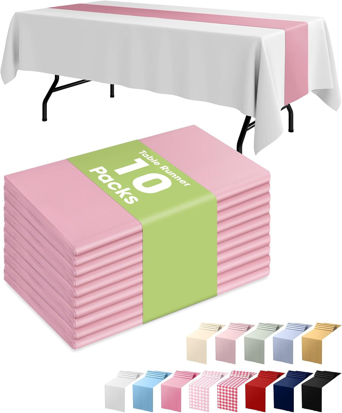 Light Pink Disposable Plastic Table Runner 14x108 Inch Party