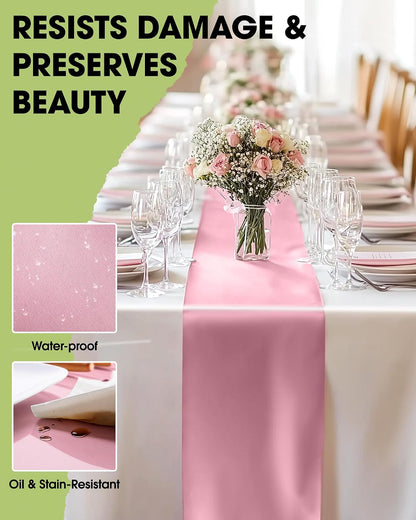 Light Pink Disposable Plastic Table Runner 14x108 Inch Party