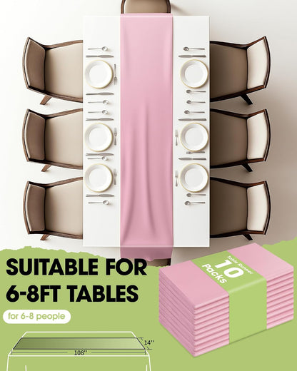 Light Pink Disposable Plastic Table Runner 14x108 Inch Party