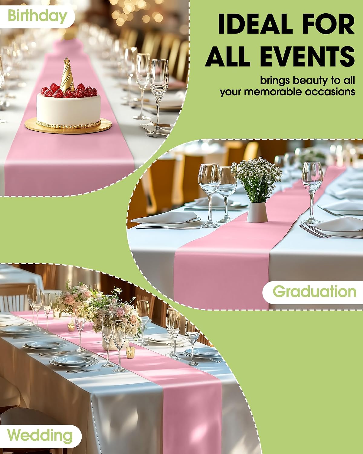 Light Pink Disposable Plastic Table Runner 14x108 Inch Party