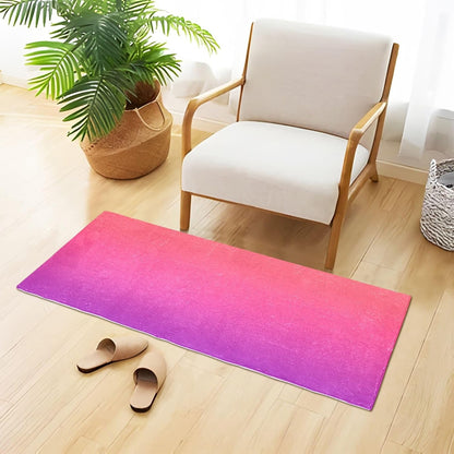 Bath Mat 39x20 Inch, Pink Solid Color Soft Absorbent Plush Rug, Non-Slip Washable Floor Mat for Bathroom Bedroom Kitchen Entryway Carpet