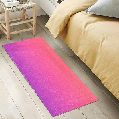 Bath Mat 39x20 Inch, Pink Solid Color Soft Absorbent Plush Rug, Non-Slip Washable Floor Mat for Bathroom Bedroom Kitchen Entryway Carpet