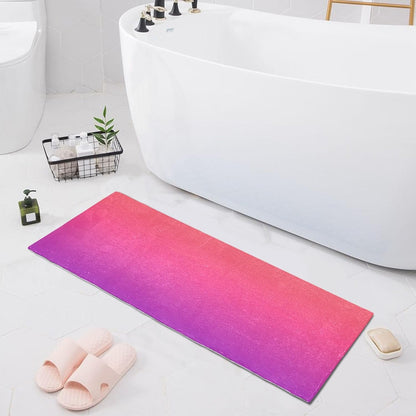 Bath Mat 39x20 Inch, Pink Solid Color Soft Absorbent Plush Rug, Non-Slip Washable Floor Mat for Bathroom Bedroom Kitchen Entryway Carpet
