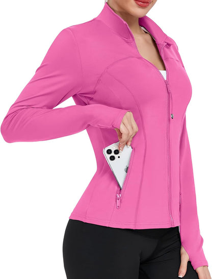 Women's Workout Jackets Lightweight Zip Up Athletic Jackets for Running Gym