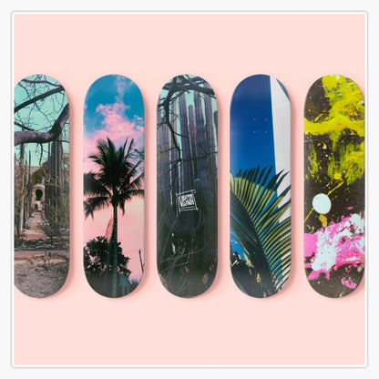 Skateboard, Art, Pink Background Sticker Decal Laptop Car Window Vinyl 5"