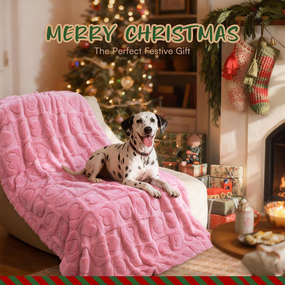 Small Dog Blanket Washable Pet Bed Cover Soft Fluffy Puppy Blanket with Premium Fleece 300GSM Cozy Calming Cat Blankets for Indoor Cats Pink 41x31 inch