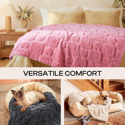 Small Dog Blanket Washable Pet Bed Cover Soft Fluffy Puppy Blanket with Premium Fleece 300GSM Cozy Calming Cat Blankets for Indoor Cats Pink 41x31 inch