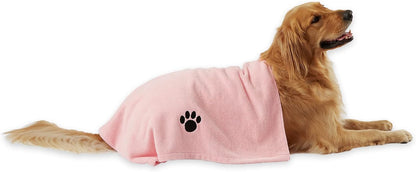 Pet Grooming Microfiber Towel, Embroidered Collection, X-Large,41x23.5", Pink