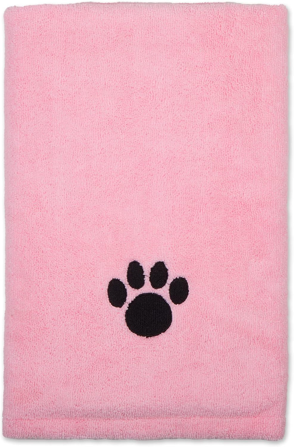 Pet Grooming Microfiber Towel, Embroidered Collection, X-Large,41x23.5", Pink