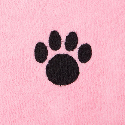Pet Grooming Microfiber Towel, Embroidered Collection, X-Large,41x23.5", Pink