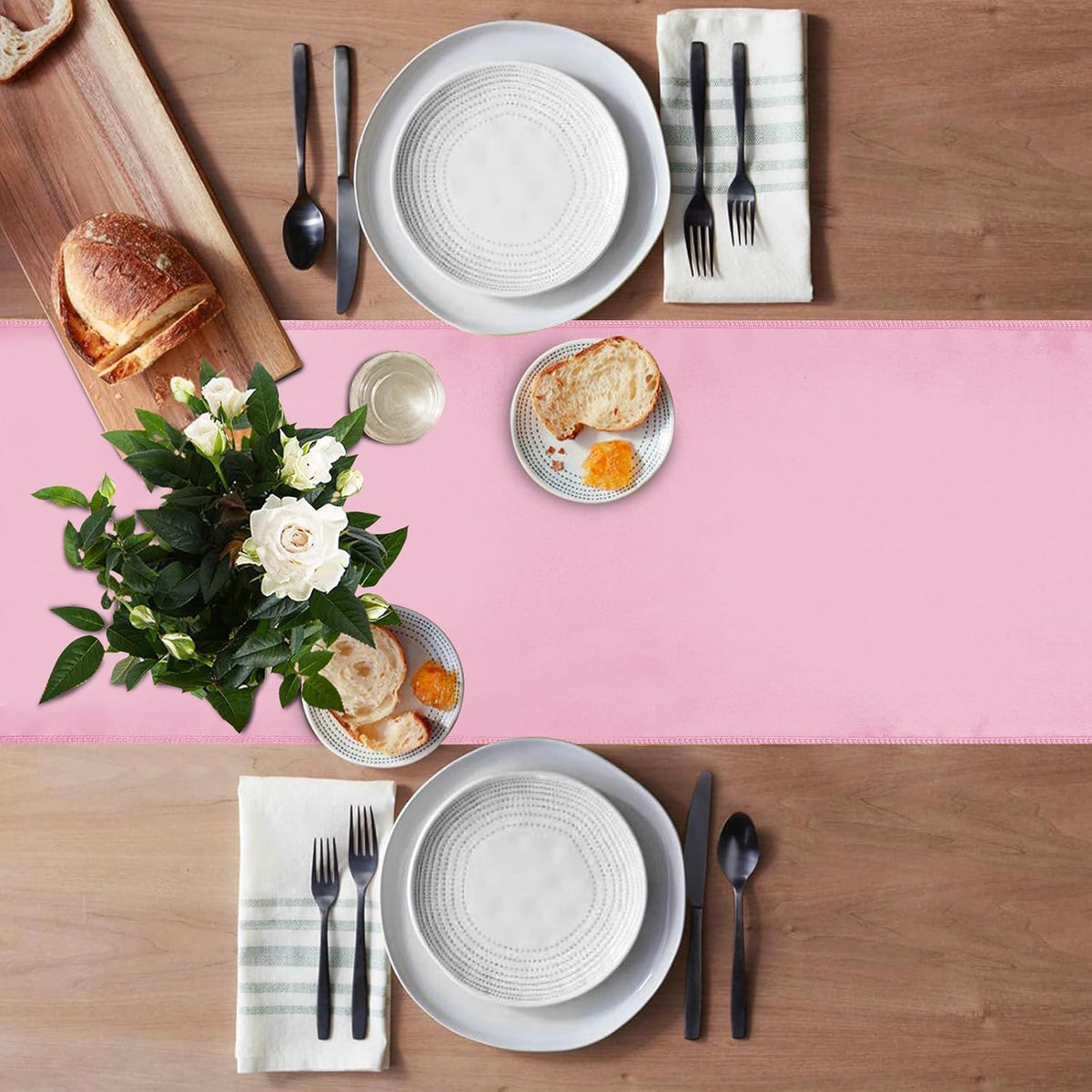 10 Pack Satin Table Runner 12 X 108 Inch Silk Table Runner for Party,Wedding, Birthday, Banquets,Decoration(Pink)