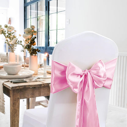 10 Pack Satin Table Runner 12 X 108 Inch Silk Table Runner for Party,Wedding, Birthday, Banquets,Decoration(Pink)
