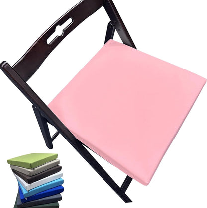 Comfortable & Waterproof Seat Pads for Dining/Office Chairs & Outdoor Furniture - Foam Chair Cushion, 12"x12", 14"x14", 16"x16",18"x18", Non-Slip, Removable Cover(Pink,12X12X2in)