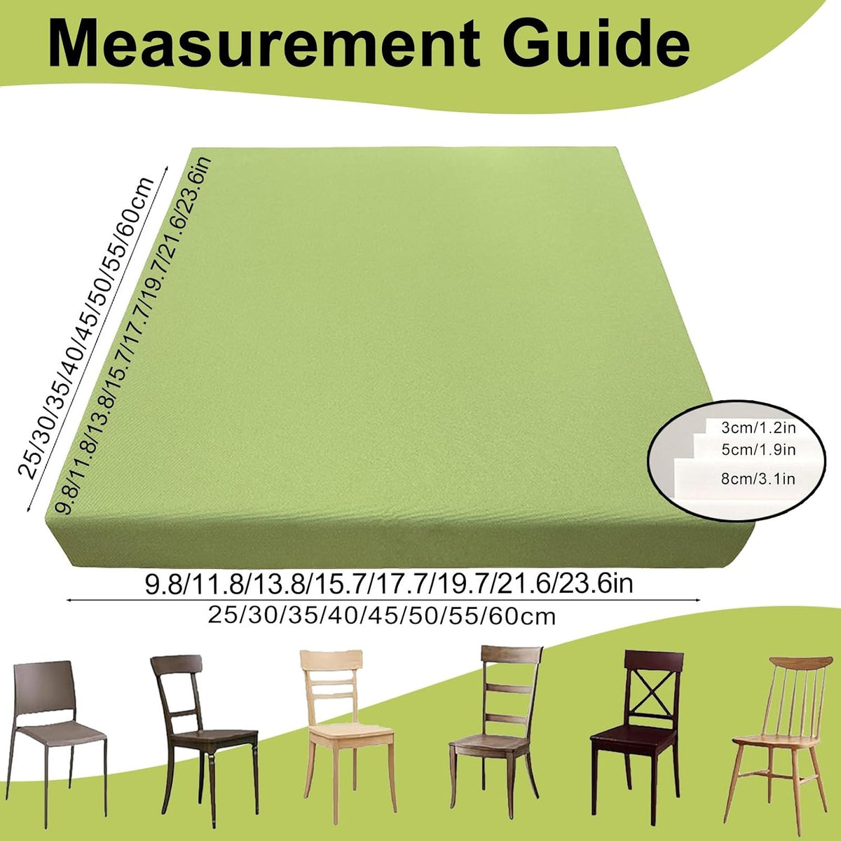 Comfortable & Waterproof Seat Pads for Dining/Office Chairs & Outdoor Furniture - Foam Chair Cushion, 12"x12", 14"x14", 16"x16",18"x18", Non-Slip, Removable Cover(Pink,12X12X2in)