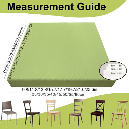 Comfortable & Waterproof Seat Pads for Dining/Office Chairs & Outdoor Furniture - Foam Chair Cushion, 12"x12", 14"x14", 16"x16",18"x18", Non-Slip, Removable Cover(Pink,12X12X2in)