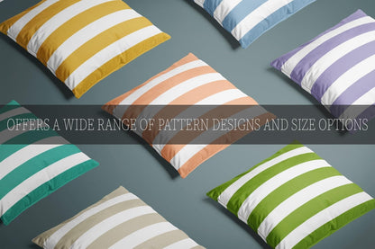 Peach Stripe Square Pillowcase Zippered Double Sided Printing 16x16 Inches Decorative Throw Pillow Case Cushion Cover