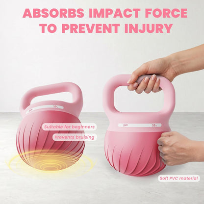 Soft Kettlebell - Shook Resistance Base Anti-Slip, Wide-Grip Handle 5/10/15 LBS Weights Strength and Safety for Women and Men Workout- Color Coded