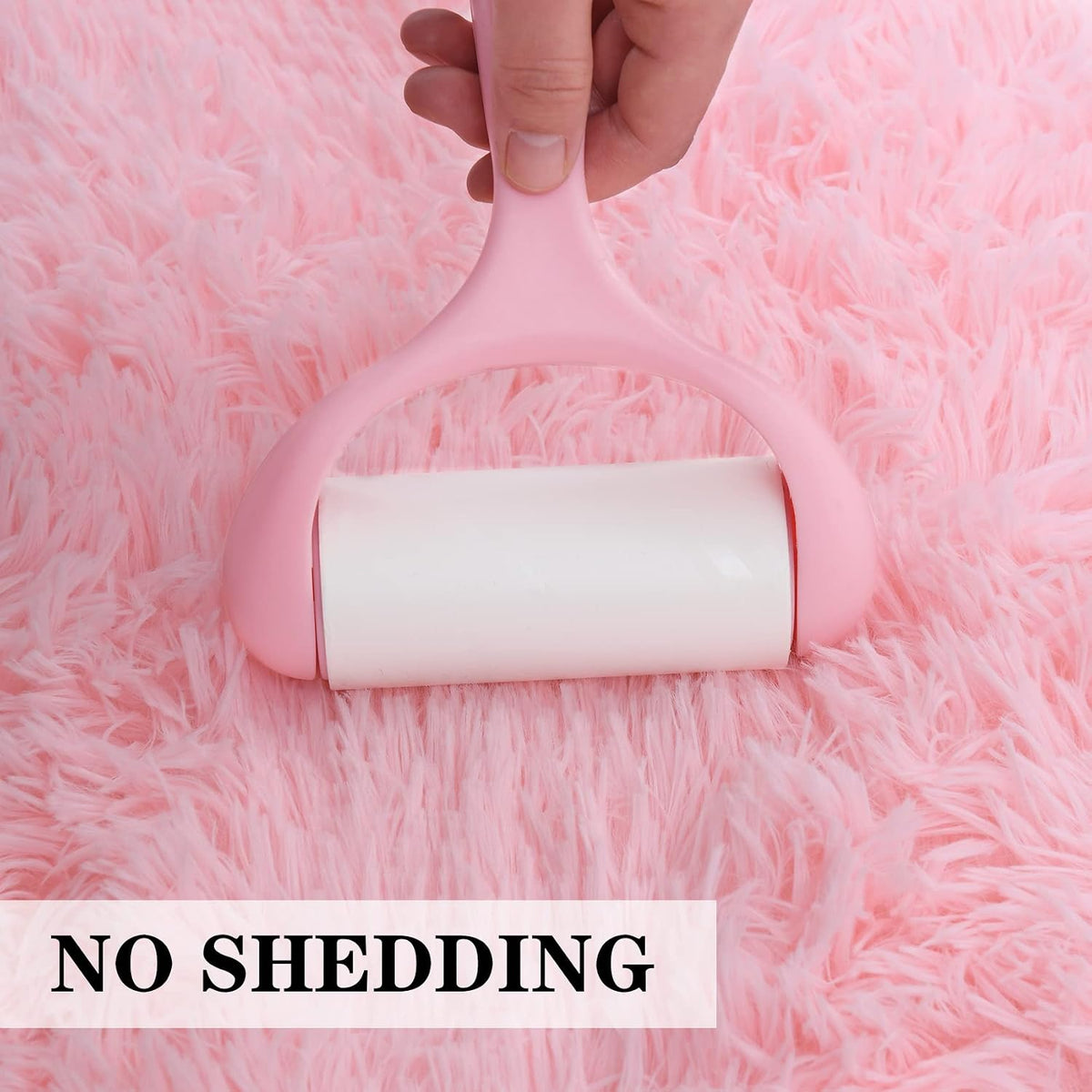 Pink Fluffy Bedroom Rug 3x5 ft, Shag Plush Area Rug