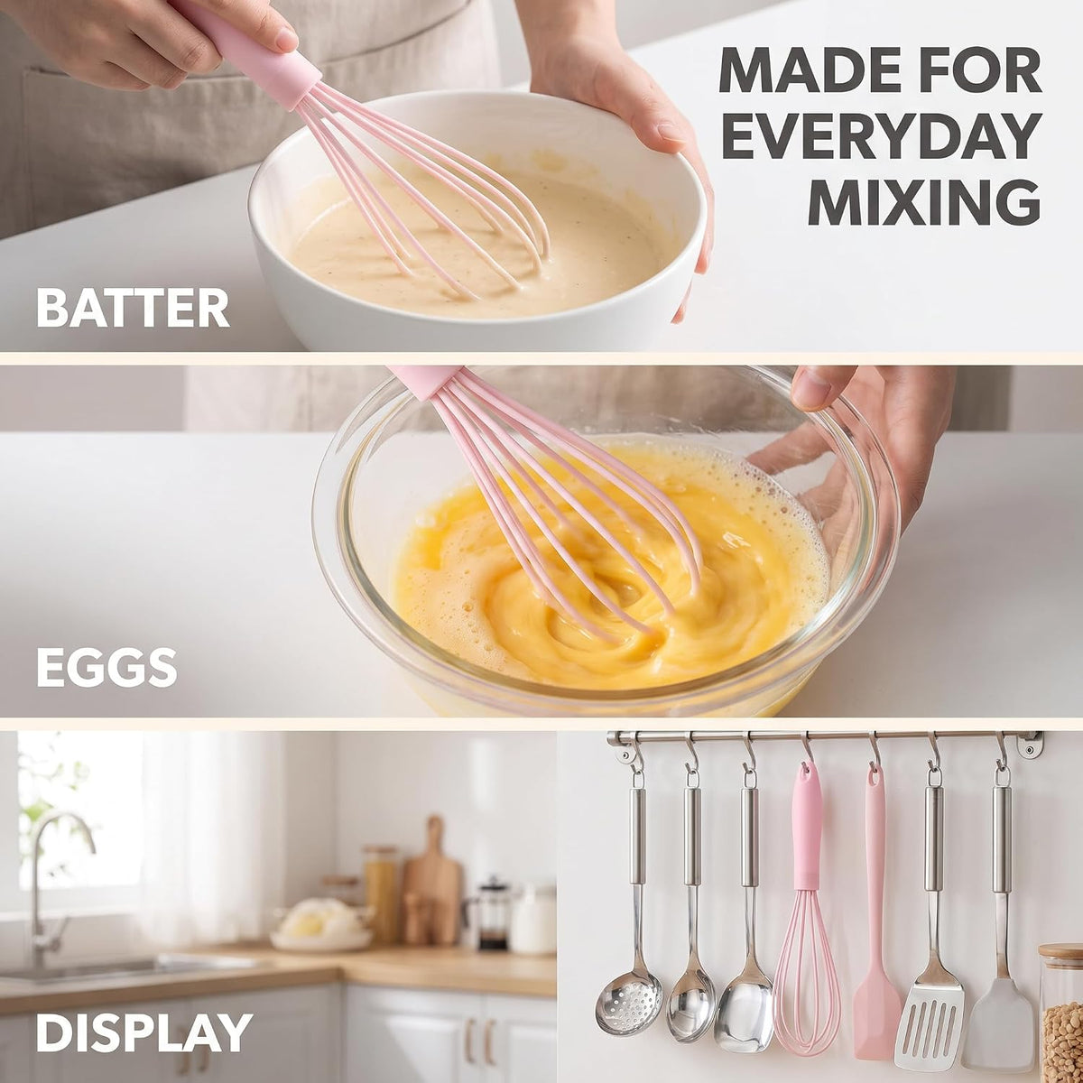 1Pc Pink Multifunctional Egg Whisks,Manual Egg Beaters Mini Egg Mixers Egg Stirrers,Creative Cream Whisks Kitchen Utensils Baking Tools, Cooking Utensils,Kitchen and Dining, Easy to Use,Small Size