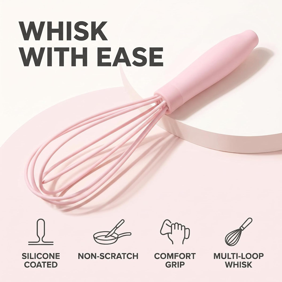1Pc Pink Multifunctional Egg Whisks,Manual Egg Beaters Mini Egg Mixers Egg Stirrers,Creative Cream Whisks Kitchen Utensils Baking Tools, Cooking Utensils,Kitchen and Dining, Easy to Use,Small Size