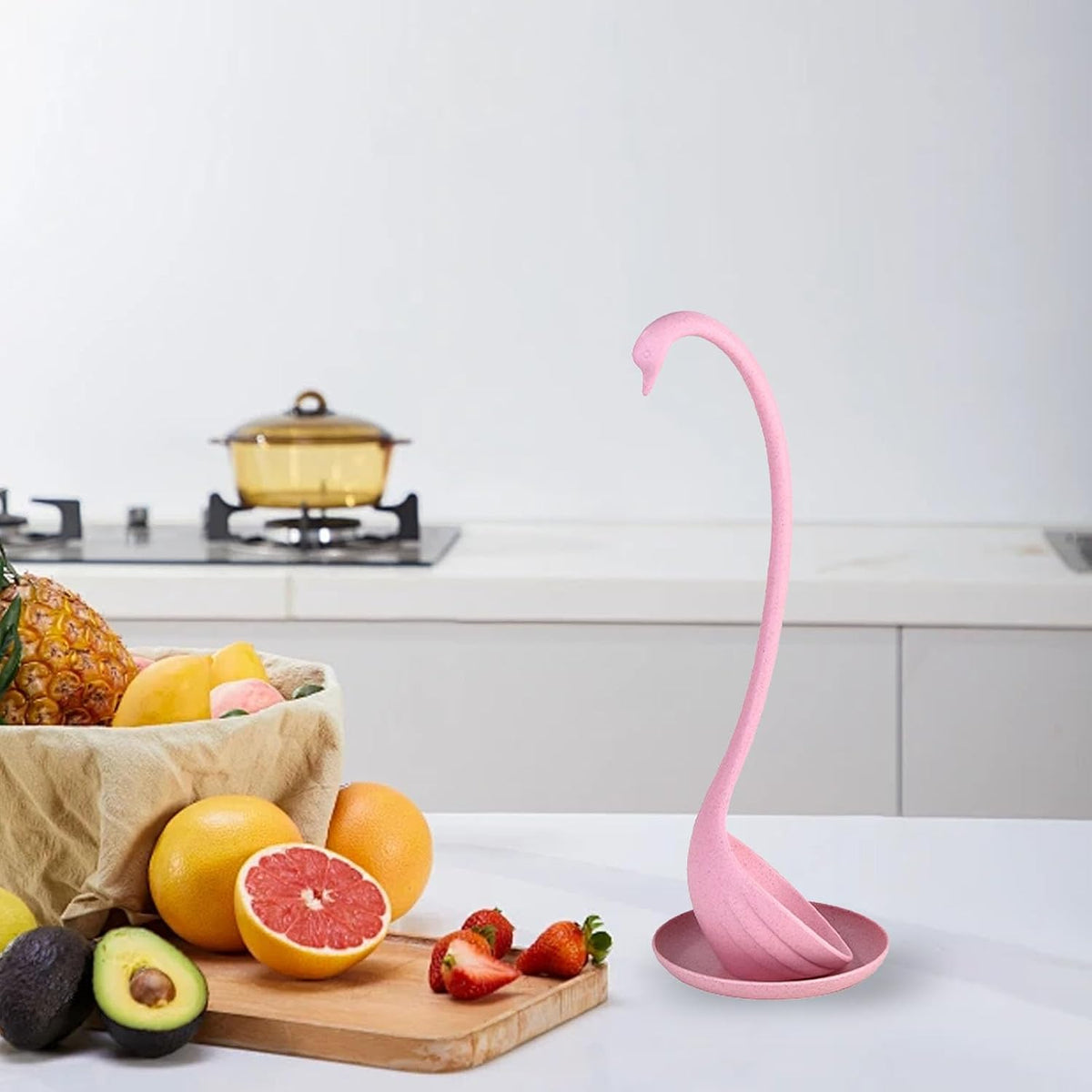 Swan Shaped Soup Ladle, Large Capacity Long Handle Spoon, with Standing Design for Home Kitchen ()