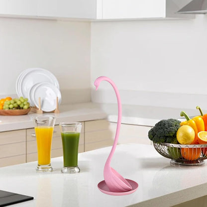 Swan Shaped Soup Ladle, Large Capacity Long Handle Spoon, with Standing Design for Home Kitchen ()