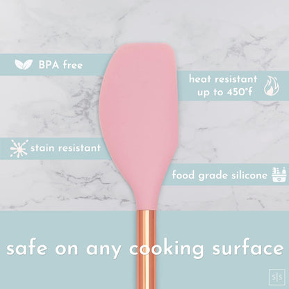 Copper and Pink Kitchen Utensils Set, 17-Piece