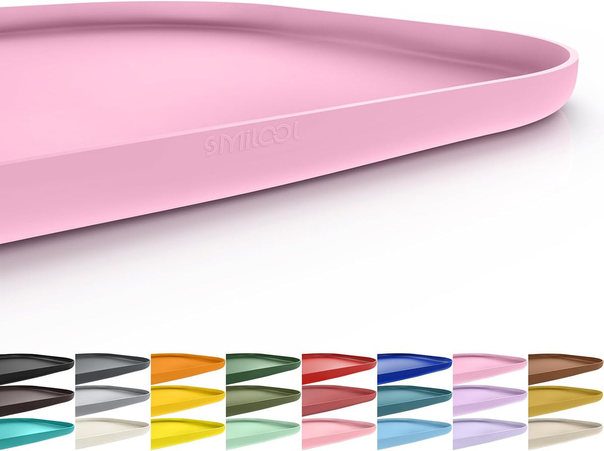 Waterproof Silicone Pet Food Mat with Raised Edge for Dog & Cat