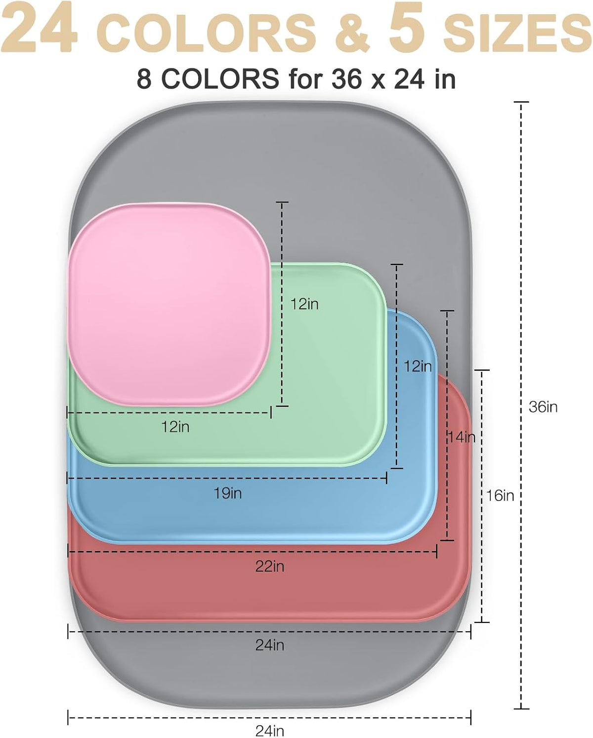 Waterproof Silicone Pet Food Mat with Raised Edge for Dog & Cat