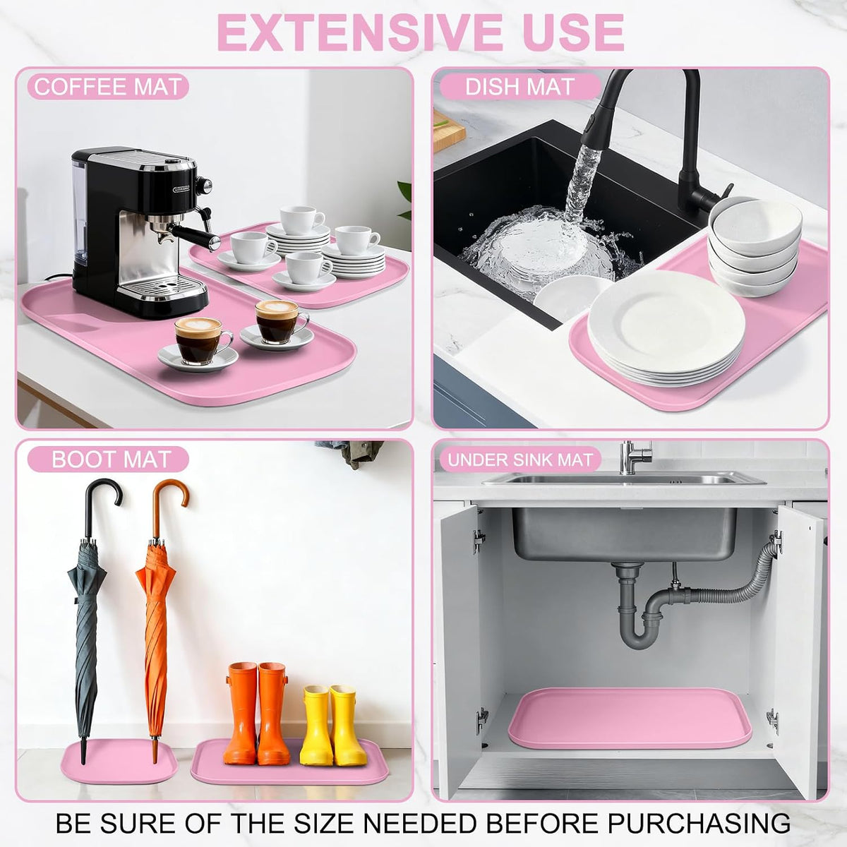 Waterproof Silicone Pet Food Mat with Raised Edge for Dog & Cat