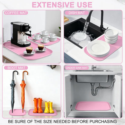 Waterproof Silicone Pet Food Mat with Raised Edge for Dog & Cat