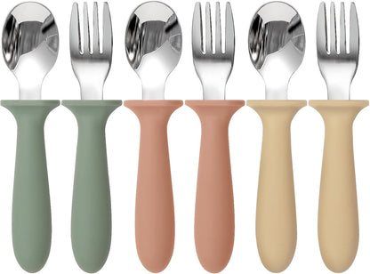 6 Pack Toddler Utensils, Children Safe Spoons and Forks Set