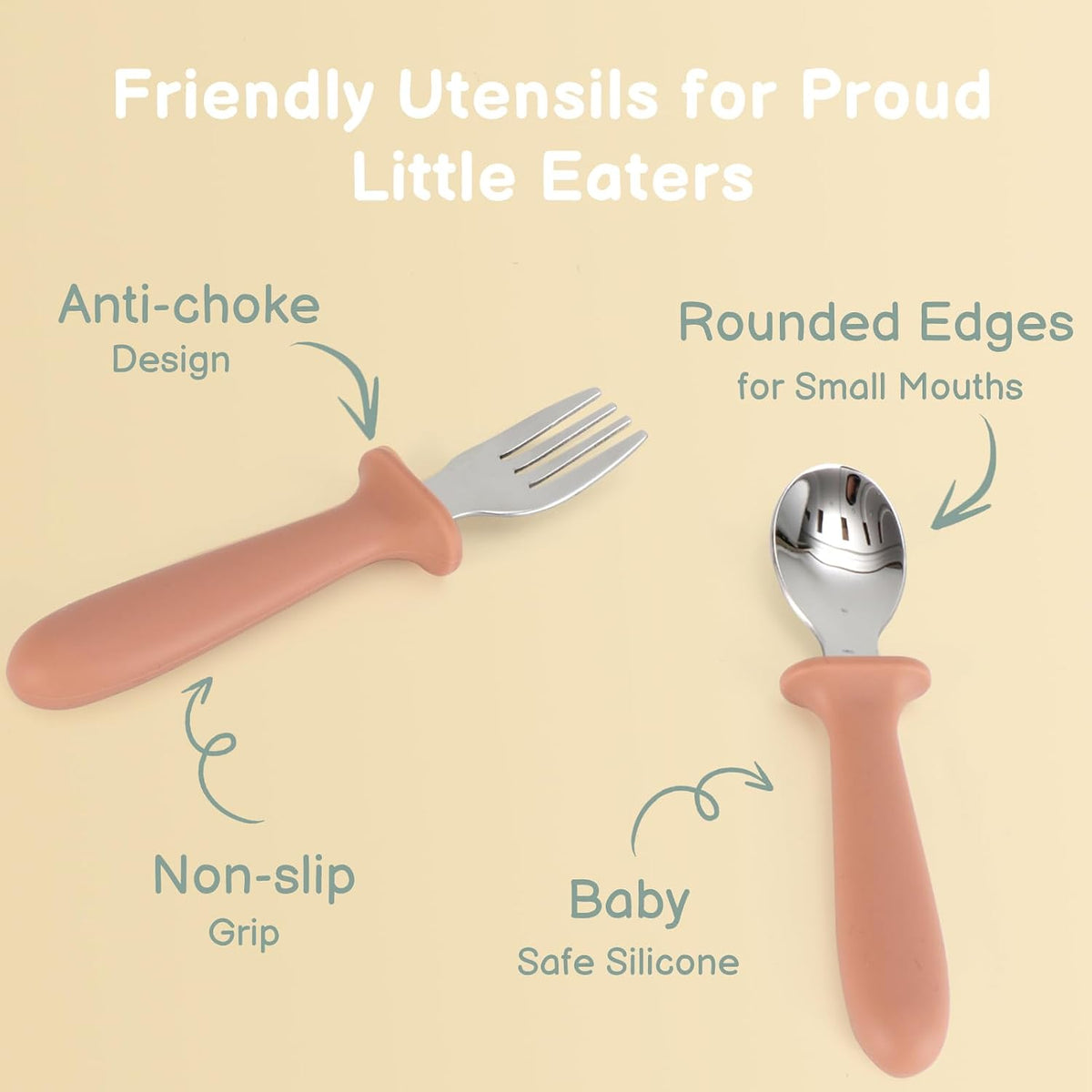 6 Pack Toddler Utensils, Children Safe Spoons and Forks Set