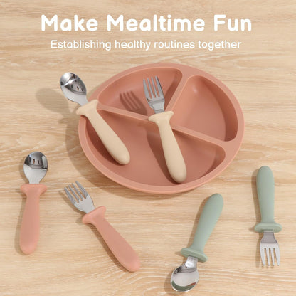 6 Pack Toddler Utensils, Children Safe Spoons and Forks Set