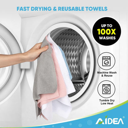AIDEA Microfiber Cleaning Cloth Roll-75PK,Pink Microfiber Towels,11.5×11.5"