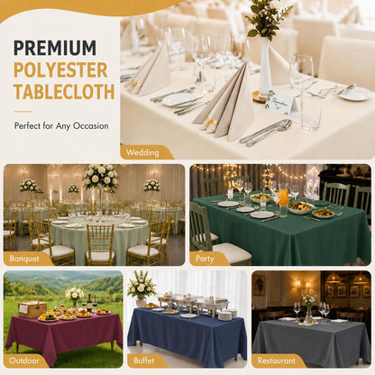 2-Pack 60x102 inch Dusty Pink Table Cloths, Solid Stain and Wrinkle Resistant Oblong Tablecloth, Premium Plain Weave Polyester Fabric Rectangle Table Linen Covers for Hotel, Wedding